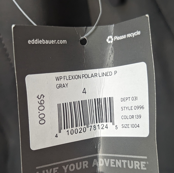 NWT Eddie Bauer fleece lined pants - Picture 4 of 5